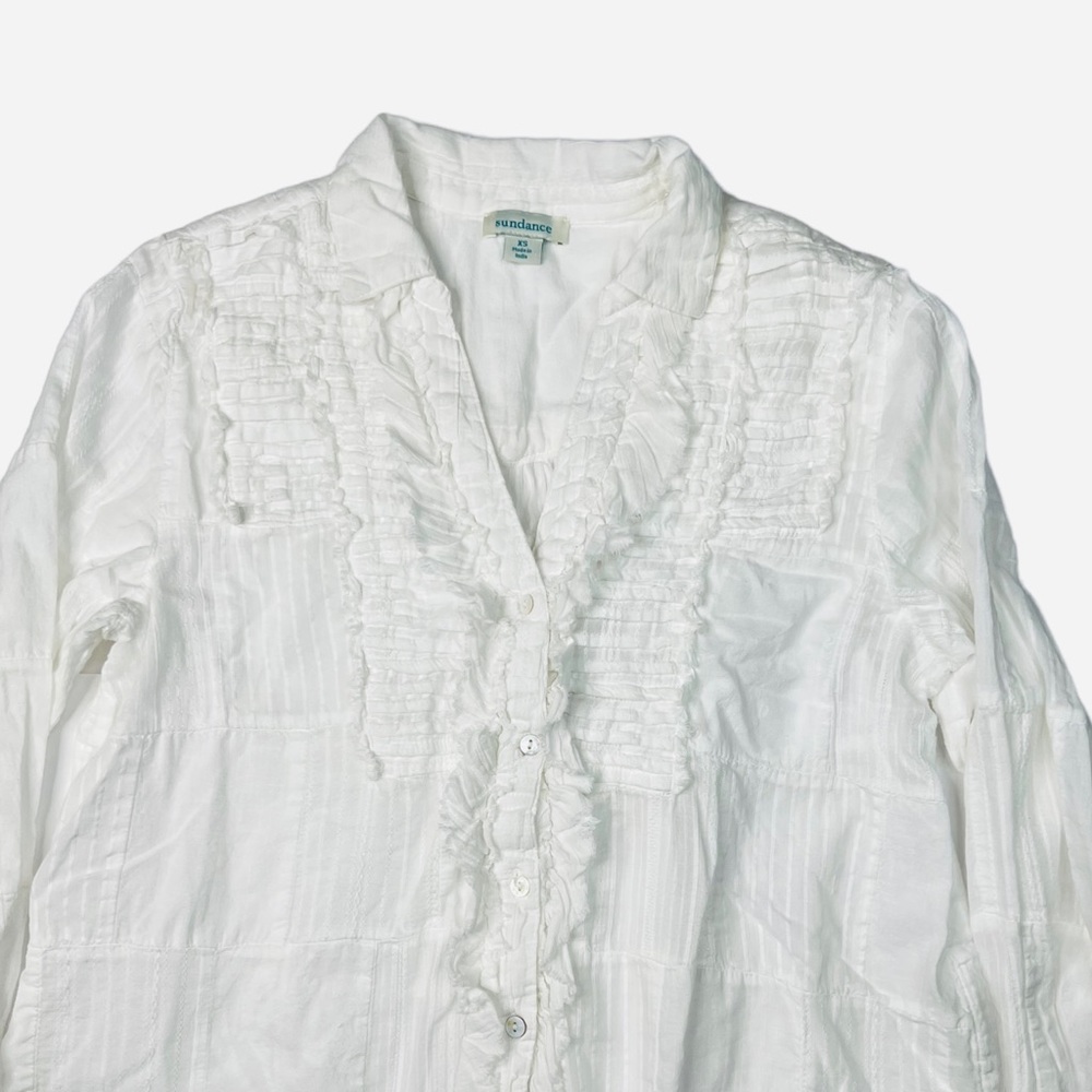 Sundance Size Xs Collar Patchwork Button Down Shi… - image 2